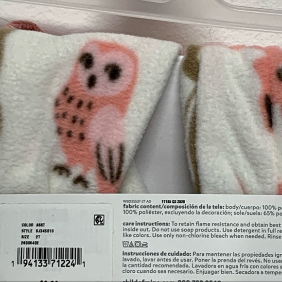 Carter's Child of Mine Girls Size 2T Forest Animals One Piece Footed Pajama NWT - Picture 2 of 7